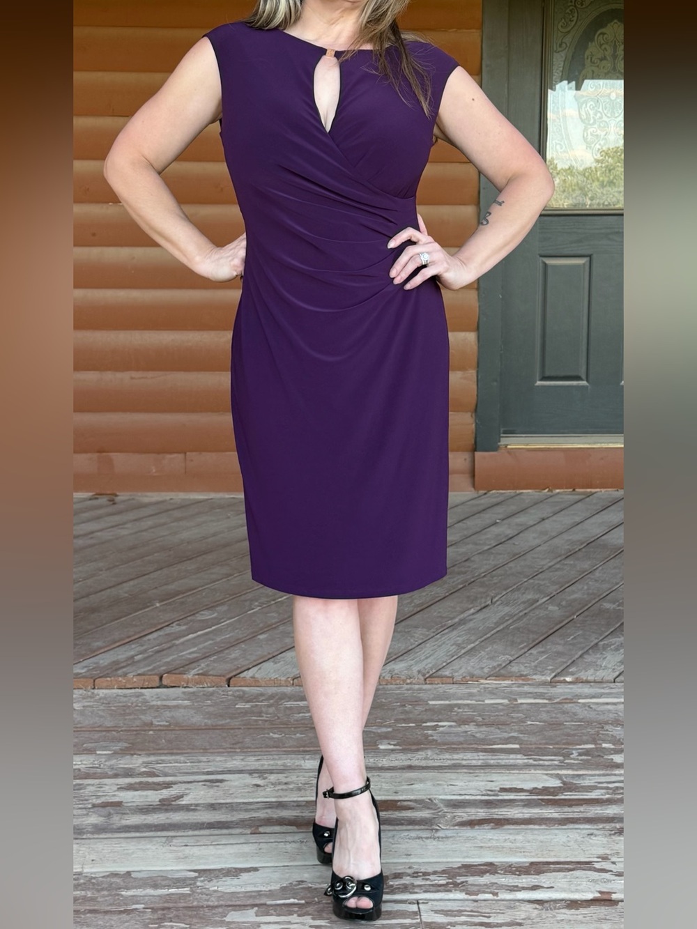 Elegant Anne Klein Plum Wrap Dress Women’s Size 10